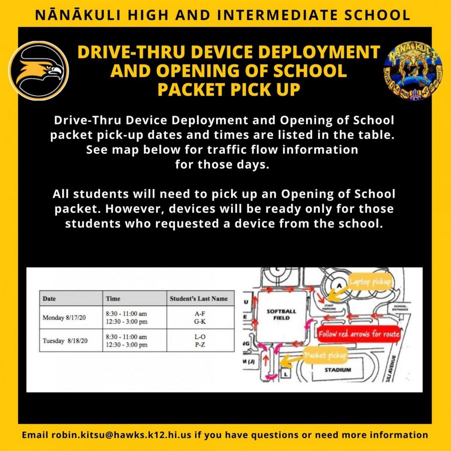 Drive-thru Device Deployment and Opening of School Packet Pick Up