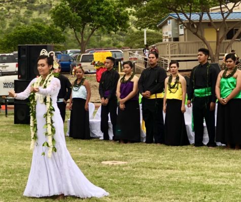 The May Day Court from a past Hoʻolauleʻa.
