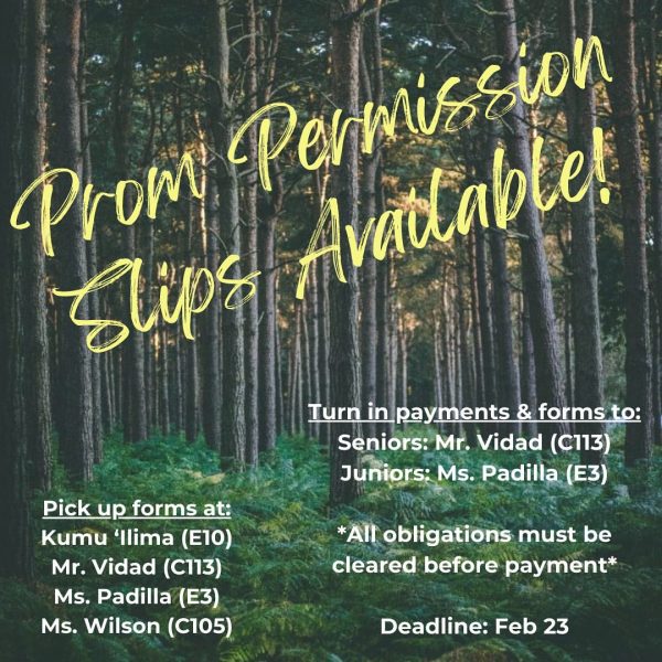 Prom Permission Slips Available